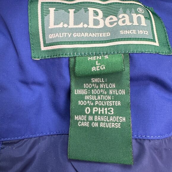 L.L. Bean Vintage Y2K Insulated Ski Snow Hoodie Jacket Mens Large Blue Nylon - Picture 14 of 16